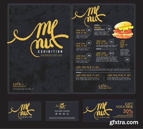 Fast Food, Cooking, Meal & Drink Menus #1, 25xEPS