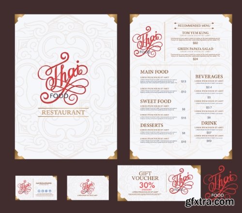 Fast Food, Cooking, Meal & Drink Menus #1, 25xEPS