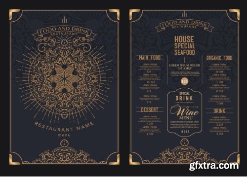 Fast Food, Cooking, Meal & Drink Menus #1, 25xEPS