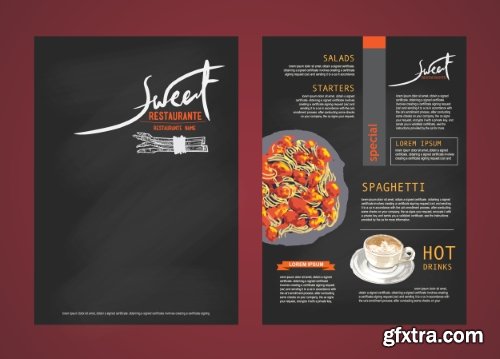 Fast Food, Cooking, Meal & Drink Menus #1, 25xEPS
