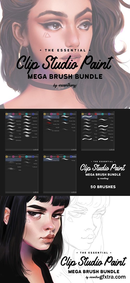 CubeBrush - Clip Studio Paint - MEGA BUNDLE - 50 Brushes v2