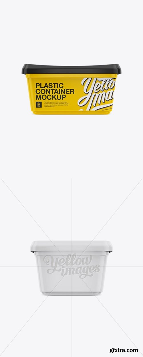 YellowImages - Glossy Butter Tub Mockup - Front, Top & Side Views 13172