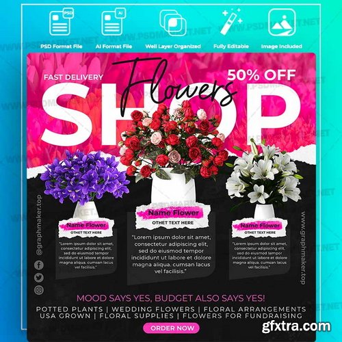Psdmarket - Flower Shop Templates in PSD & Vector