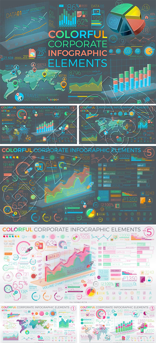 Colorful Corporate Infographic Elements 10xEPS Colorful Corporate Infographic Elements 10xEPS