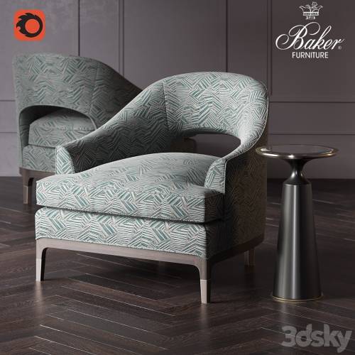 '3dsky Pro - Baker CARNELIAN LOUNGE CHAIR №6180S & Baker VIRIDINE ROUND ACCENT TABLE № 3183' '3dsky Pro - Baker CARNELIAN LOUNGE CHAIR №6180S & Baker VIRIDINE ROUND ACCENT TABLE № 3183'