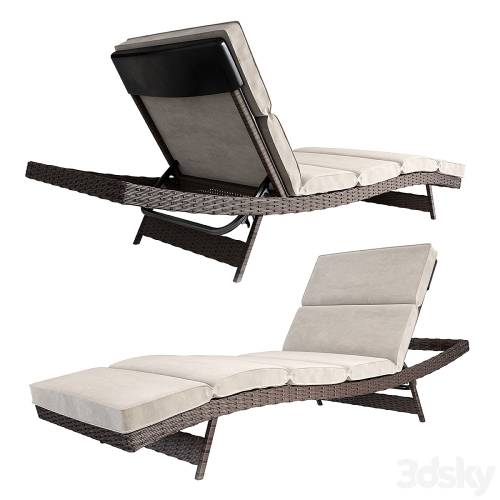 '3dsky Pro - Brown Fortenberry Reclining Chaise Lounge with Cushion'