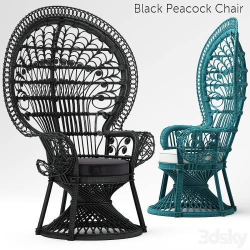 '3dsky Pro - Armchair Black Peacock Chair New In' '3dsky Pro - Armchair Black Peacock Chair New In'