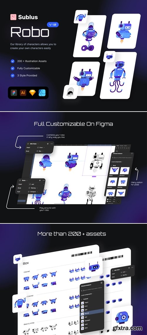 ROBO - Futuristic Illustration Library Ui8.net