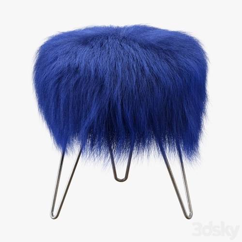 '3dsky Pro - Blue Fake Fur Whimsical Stool'