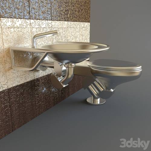 '3dsky Pro - Metaal Basin & Toilet'