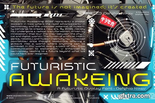CreativeMarket - UT Defghio Nixav : A Futuristic Font