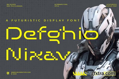 CreativeMarket - UT Defghio Nixav : A Futuristic Font