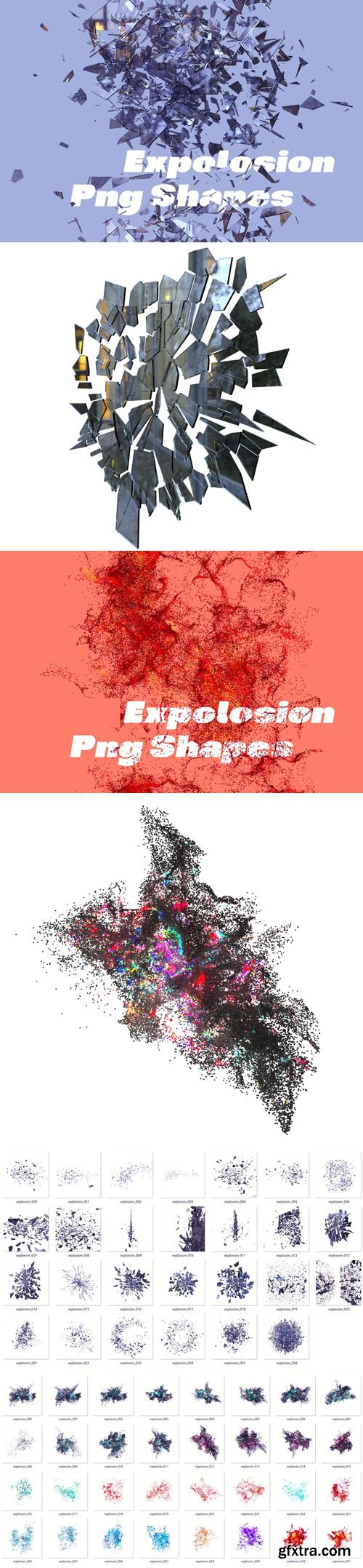 Glass & Small Particles - 50+ Expolosion PNG Shapes
