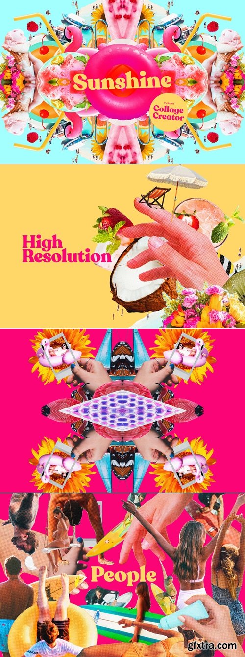 CreativeMarket - Sunshine – Retro Summer Cut-Outs 5897519