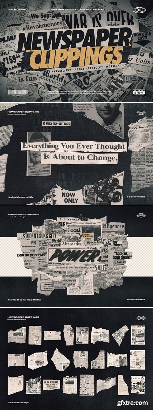 CreativeMarket - Indieground – Newspaper Clippings 6330173