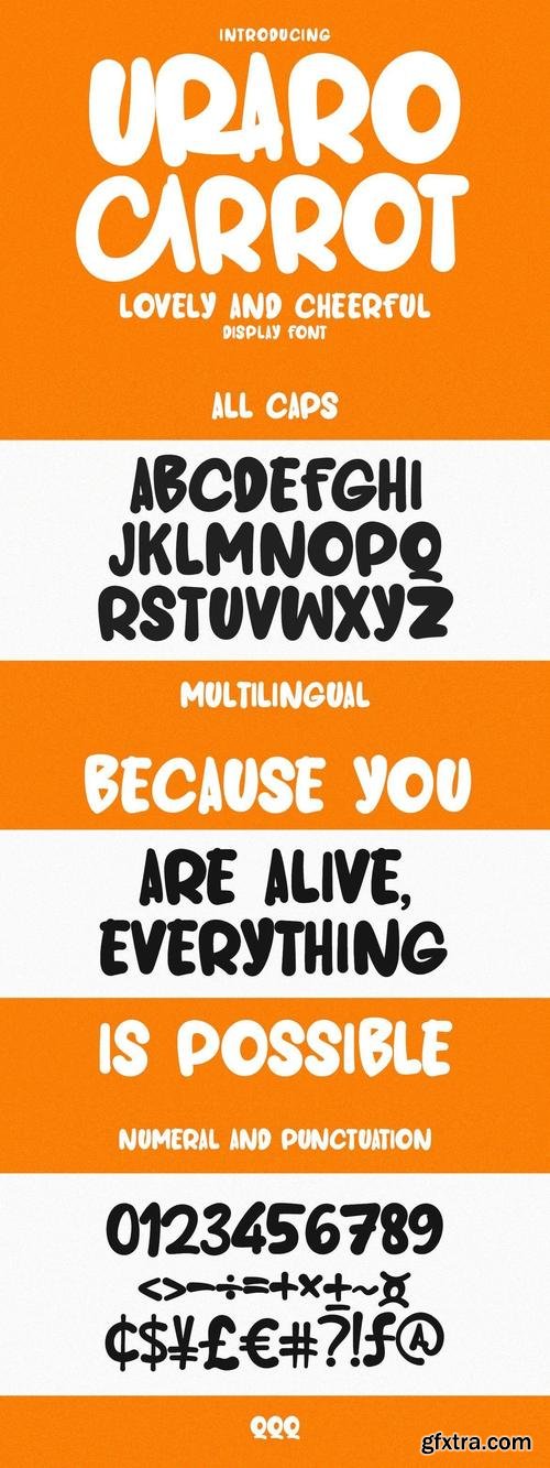 Uraro Carrot Lovely Cheerful Display Font