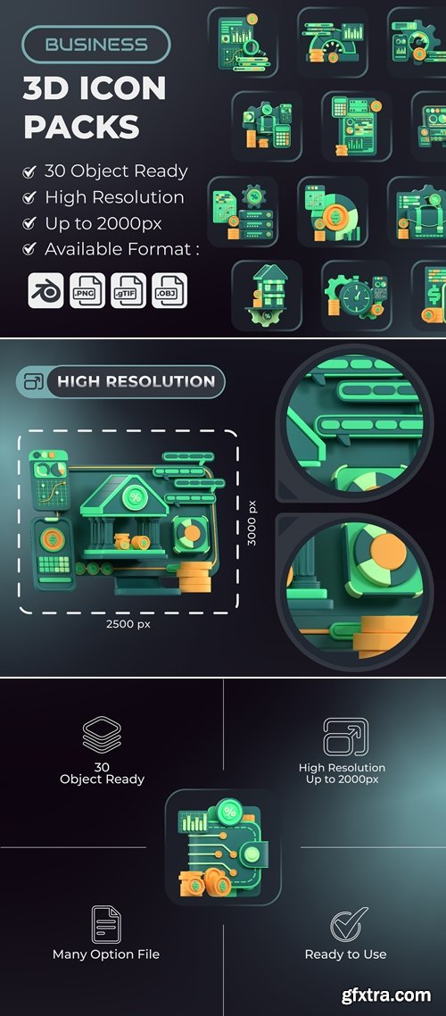 Business 3D Icon Packs