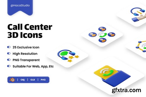 Iconscout - Call Center 3D Icon Pack