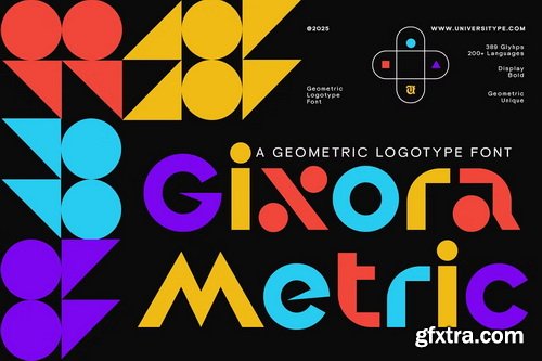 CreativeMarket - UT Gixora Metric - A Geometric Font
