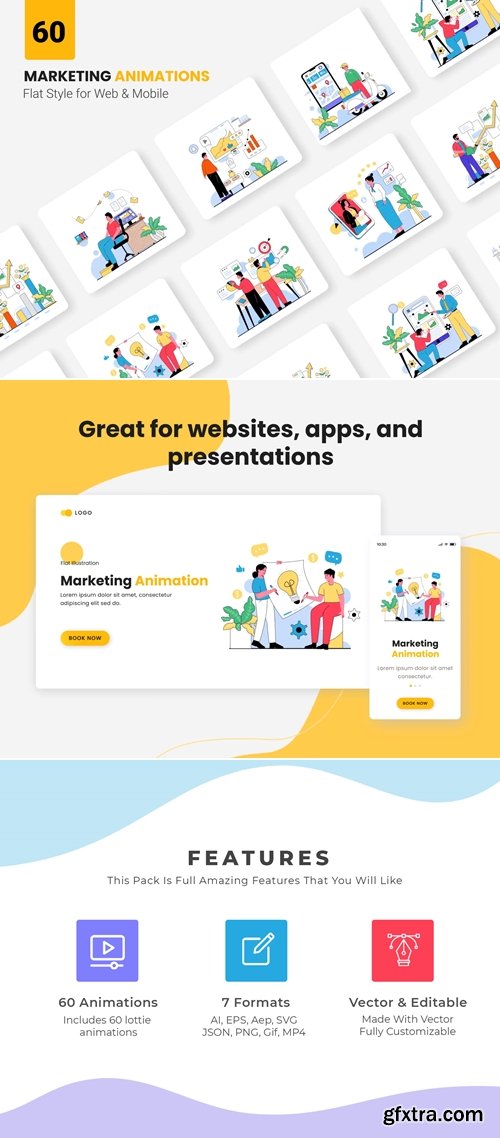 Digital Marketing Animations - Flat Concept