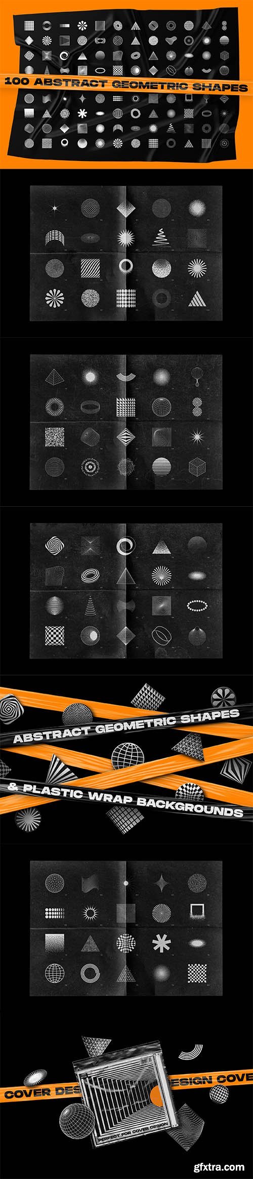 200 Abstract geometric shapes & Plastic wrap backgrounds