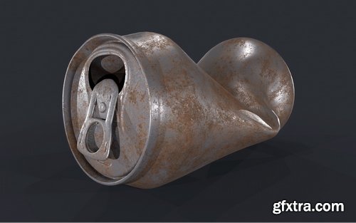 Tincan Crushed Low-poly 3D model Model
