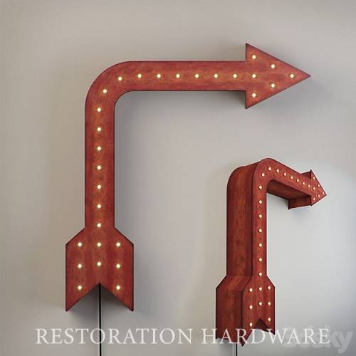'3dsky Pro - Restoration Hardware-Vintage Illuminated Arrow'