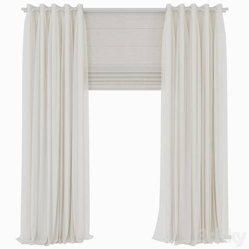 '3dsky Pro - double curtains with tulle'
