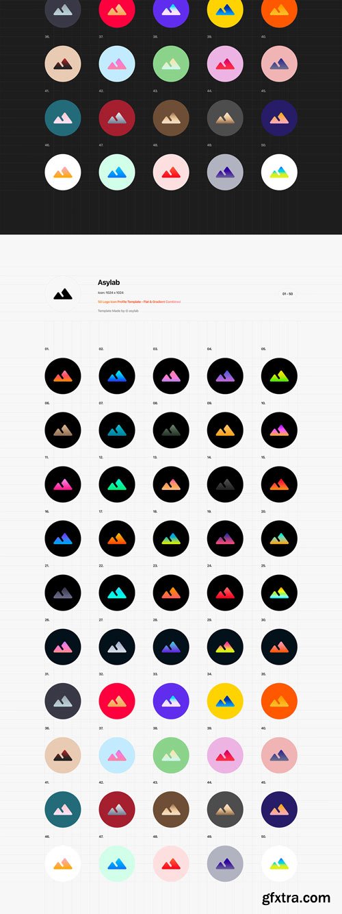 Asylab - 7 Social Media Template + 225 Icons Mockups