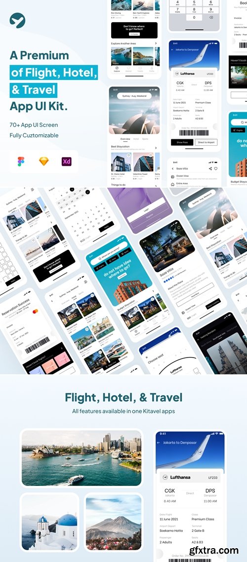 Kitavel - Premium Flight, Hotel & Travel App UI Kit