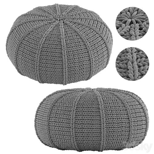 '3dsky Pro - Knitted Pouf Zen Pebble'