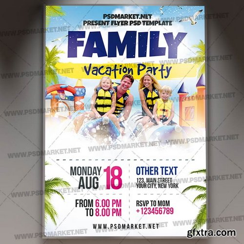Psdmarket - Family Vacation Party Template