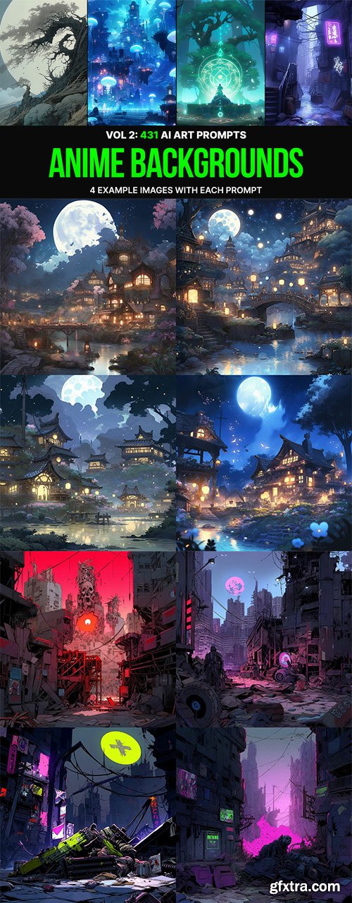 431 Midjourney AI Prompts for Anime Backgrounds: Vol 2
