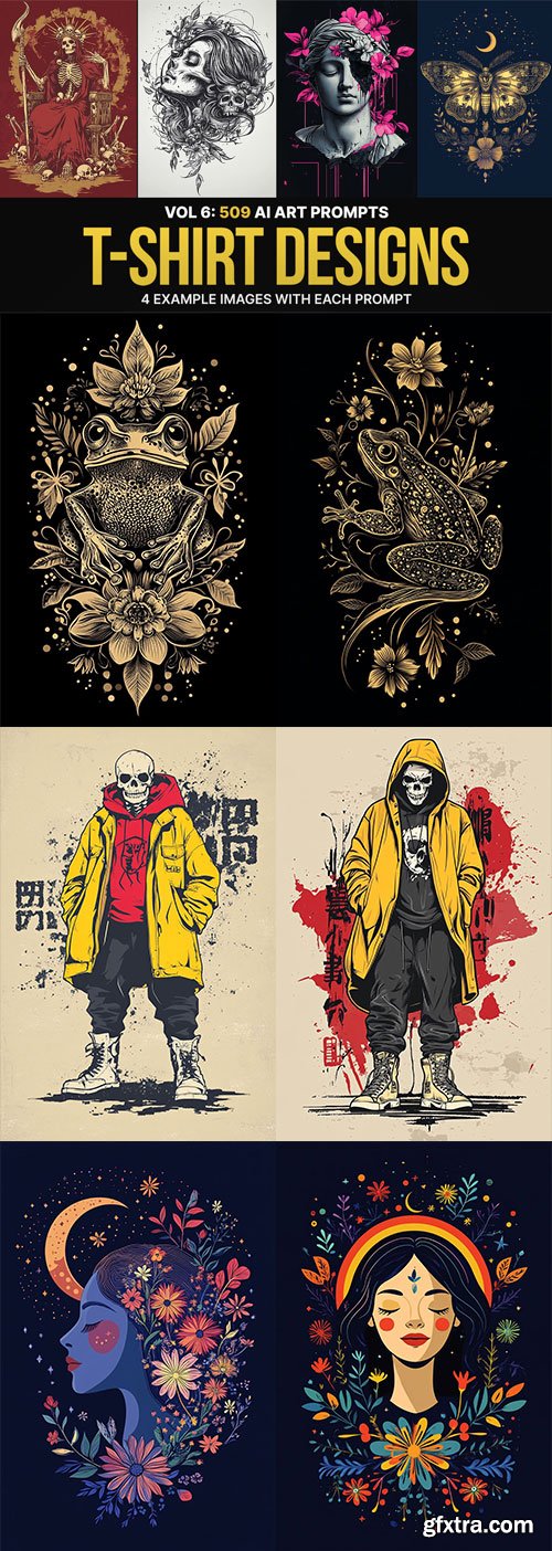509 Ai Art Prompts For T-Shirt Designs: Vol 6