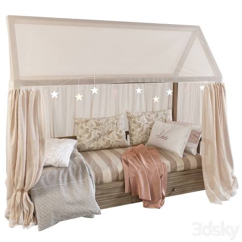 '3dsky Pro - Children's bed with columns 4'