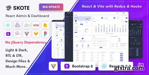 Themeforest - Skote - React Admin & Dashboard Template + Sketch 26318700 v4.2.0