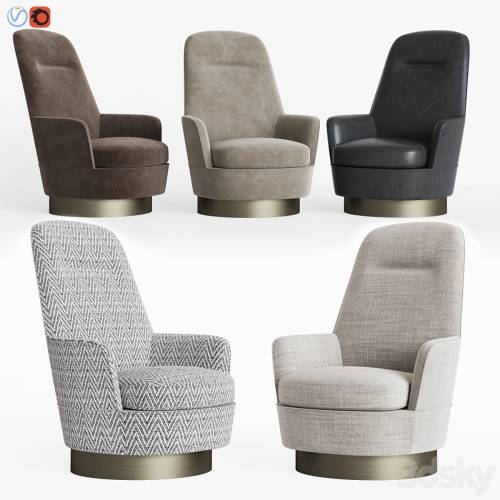 '3dsky Pro - Minotti Jacques Bergere Armchair Fixed'
