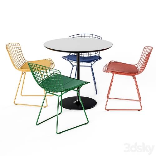 '3dsky Pro - Knoll Bertoia Side Chair Arper Dizzy Table'
