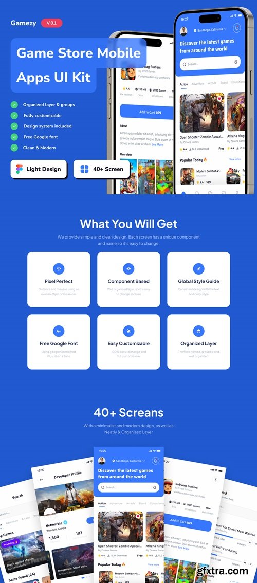 Gamezy - Game Store Mobile App UI Kits