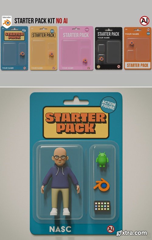 Starter Pack Kit no AI for Blender