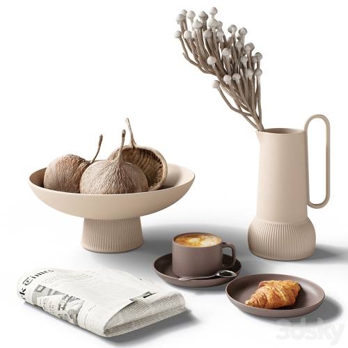 '3dsky Pro - Decorative set 77 Coffee and newspaper' '3dsky Pro - Decorative set 77 Coffee and newspaper'