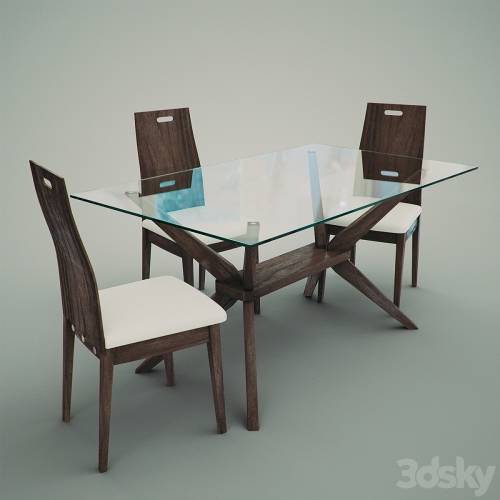 '3dsky Pro - Magna 5-Piece Dining Set with Haline Chairs' '3dsky Pro - Magna 5-Piece Dining Set with Haline Chairs'