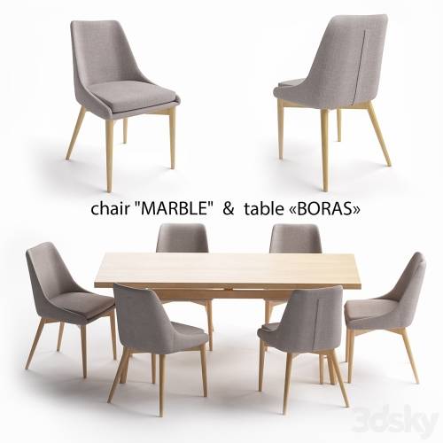 '3dsky Pro - Table set, Boras table, Marble chair' '3dsky Pro - Table set, Boras table, Marble chair'