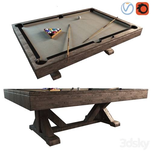 '3dsky Pro - Pottery Barn Charleston Pool Table'