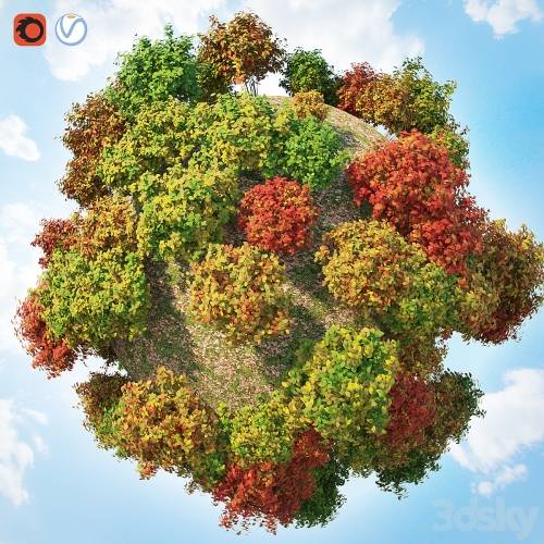 '3dsky Pro - Set autumn bushes 3'