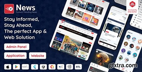 CodeCanyon - News App and Web -Flutter News App for Android and IOS App | News Website with Admin panel v3.2.1