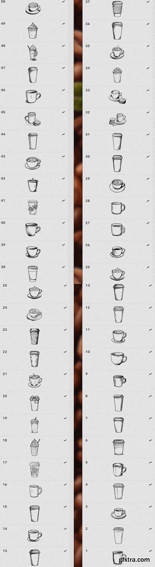 50 Coffee Cups Stamps Brushes for Procreate 50 Coffee Cups Stamps Brushes for Procreate