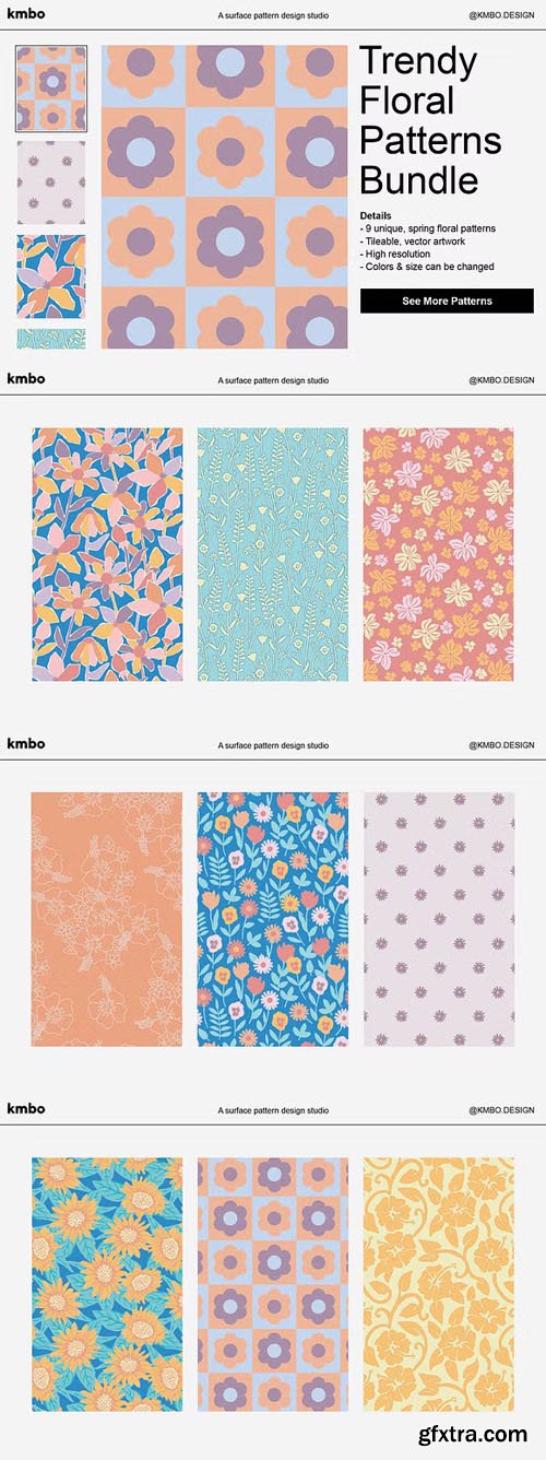 The Spring - Trendy Floral Patterns Bundle