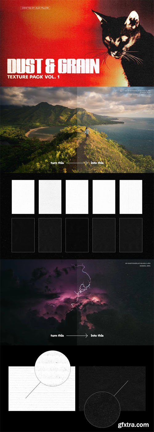 Dust & Grain Overlays Pack for Photoshop