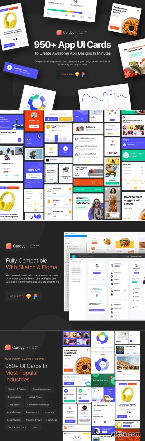Cardyy - 950+ App UI Cards Kit
